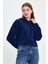 Kadın Rahat Kalıp Softech Polar Kapşonlu Kanguru Cepli Sweatshırt SPR24PWK98 5