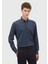 Lacivert Baskılı Casual Fit Casual Gömlek 1