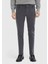 Koyu Gri Düz Dokuma Slim Fit Casual Pamuk Karışımlı Pantolon 2