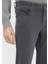 Koyu Gri Düz Dokuma Slim Fit Casual Pamuk Karışımlı Pantolon 3