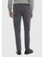 Koyu Gri Düz Dokuma Slim Fit Casual Pamuk Karışımlı Pantolon 4