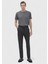 Koyu Gri Düz Örme Regular Fit Casual Pantolon 1