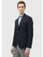 Lacivert Çizgili Zeroweight Slim Fit Yün Karışımlı Ceket 3