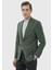 Açık Yeşil Çizgili Zeroweight Slim Fit Pamuk Karışımlı Ceket 1