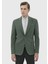 Açık Yeşil Çizgili Zeroweight Slim Fit Pamuk Karışımlı Ceket 3