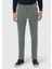 Yeşil Düz Dokuma Slim Fit Casual Pamuk Karışımlı Pantolon 2