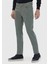 Yeşil Düz Dokuma Slim Fit Casual Pamuk Karışımlı Pantolon 3
