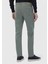Yeşil Düz Dokuma Slim Fit Casual Pamuk Karışımlı Pantolon 5