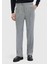Gri Düz Dokuma Loose Fit Casual Pantolon 2