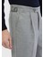 Gri Düz Dokuma Loose Fit Casual Pantolon 5