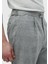 Açık Gri Desenli Dokuma Loose Fit Casual Yün Karışımlı Pantolon 4
