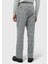 Açık Gri Desenli Dokuma Loose Fit Casual Yün Karışımlı Pantolon 5