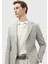 Bej Çizgili Zeroweight Slim Fit Yün Karışımlı Ceket 3