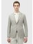Bej Çizgili Zeroweight Slim Fit Yün Karışımlı Ceket 4