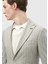 Bej Çizgili Zeroweight Slim Fit Yün Karışımlı Ceket 5