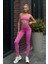 Prime FIT - Pembe Yüksek Bel Seamless Push-Up Toparlayıcı Tayt 7