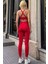 Prime Fıt - Kırmızı Çapraz Askılı Destekli Seamless Bra sporcu sütyeni 6