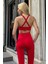 Prime Fıt - Kırmızı Çapraz Askılı Destekli Seamless Bra sporcu sütyeni 7