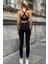 Prime Fıt - Siyah Çapraz Askılı Destekli Seamless Bra sporcu sütyeni 6