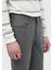 Gri Düz Dokuma Slim Fit Casual Pantolon 4