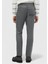 Gri Düz Dokuma Slim Fit Casual Pantolon 5