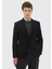 Siyah Desenli Zeroweight Slim Fit Yün Karışımlı Ceket 3