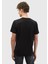 Siyah Düz Bisiklet Yaka %100 Pamuk T-Shirt 5