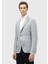 Açık Gri Düz Shirt Shoulder Slim Fit Yün Karışımlı Ceket 1