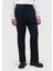 Lacivert Çizgili Dokuma Loose Fit Casual Pantolon 2