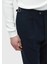 Lacivert Çizgili Dokuma Loose Fit Casual Pantolon 3