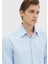 Mavi Düz Regular Fit Dokuma Klasik %100 Pamuk Gömlek 3