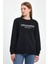 Kadın Bisiklet Yaka Rahat Kalıp 3 Iplik Kalın Californıa Baskılı Sweatshirt SPR24SWK32 3