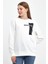 Kadın Bisiklet Yaka Rahat Kalıp 3 Iplik Kalın W.brooklyn Baskılı Sweatshirt SPR24SWK31 1