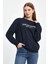 Kadın Bisiklet Yaka Rahat Kalıp 3 Iplik Kalın Californıa Baskılı Sweatshirt SPR24SWK32 5