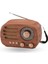 Büro Ev Ofis Hediyesi Için Mini Ahşap Şarjlı Retro Oval Tasarım Radyo 2