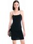 Bodycon Kare Yaka Siyah Askılı Mini Elbise D3265AXNS 12