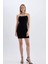 Bodycon Kare Yaka Siyah Askılı Mini Elbise D3265AXNS 14