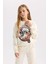 Kız Çocuk Ekru Scooby Doo Relax Fit Bisiklet Yaka Sweatshirt D2827A824WN 9