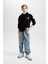 Erkek Çocuk Baskılı Kapüşonlu Siyah Sweatshirt D3032A824WN 8