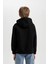 Erkek Çocuk Baskılı Kapüşonlu Siyah Sweatshirt D3032A824WN 12