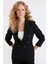 Oversize Geniş Kalıp Gömlek Yaka Düğmeli Basic Düz Blazer Ceket D3155AX24AU 7