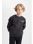 Erkek Çocuk Baskılı Bisiklet Yaka Baskılı Siyah Sweatshirt D3091A824AU 10