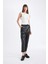 Jogger Fit Cepli Yüksek Bel Suni Deri Pantolon X8320AZ24WN 10