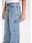 Kız Çocuk Wide Leg Kargo Cepli Geniş Bol Paça Jean Pantolon D3718A824WN 18
