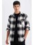Regular Fit Polo Yaka Kareli Oduncu Flanel Uzun Kollu Gömlek D3498AX24WN 7