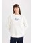 Relax Fit Bisiklet Yaka Baskılı Kalın Sweatshirt D3134AX24WN 10
