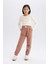 Kız Çocuk Standart Fit Beli Paçası Lastikli Basic Düz Jogger Eşofman Altı D3206A824WN 8