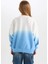 Kız Çocuk Oversize Geniş Kalıp Bisiklet Yaka Degrade Baskılı Sweatshirt D2887A824WN 12