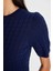 Regular Fit Bisiklet Yaka Saç Örgülü Kısa Kollu Triko Kazak D3306AX24WN 10