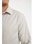 Modern Fit Modern Kesim Poplin Düz Pamuk Karışımlı Uzun Kollu Gömlek D3375AX24AU 9